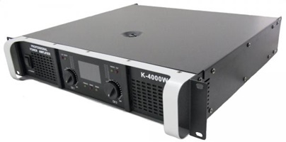 <Power Amplifier K-4000W K.Power,หน้าจอดิจิตอลแสดงข้อมูลการใช้งาน สามารถปรับBRIDGEได้ ทรงพลังด้วยแรงขับ400W ต่อข้างสามารถใช้กับตู้ลำโพงโครงหล่อ15นิ้วได้ถึงข้างละ2ใบ