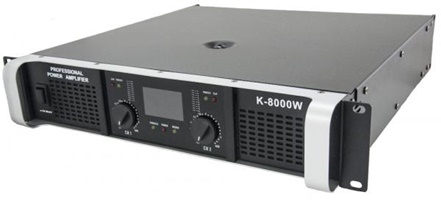 <Power Amplifier K-8000W K.Power,หน้าจอดิจิตอลแสดงข้อมูลการใช้งาน สามารถปรับBRIDGEได้ ทรงพลังด้วยแรงขับ800W ต่อข้างสามารถใช้กับตู้ลำโพงโครงหล่อ18นิ้วได้ถึงข้างละ2ใบ
