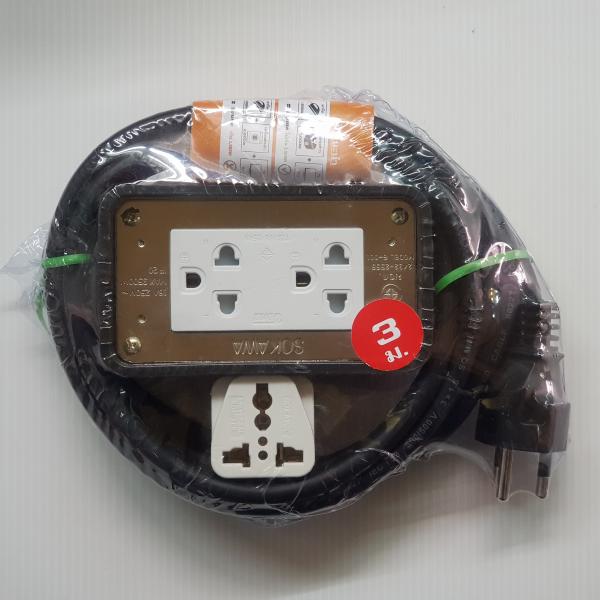 บล็อคยาง 2x4 พร้อมสาย 3m. VCT3x1.5