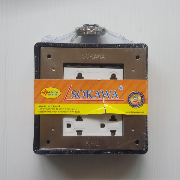 บล็อคยาง 4x4 พร้อมปลั๊กกราวด์คู่ SOKAWA S-115