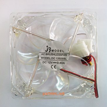 พัดลม 4.5x4.5นิ้ว DC 12V แบบมีไฟ 7 สี JR 12025SL