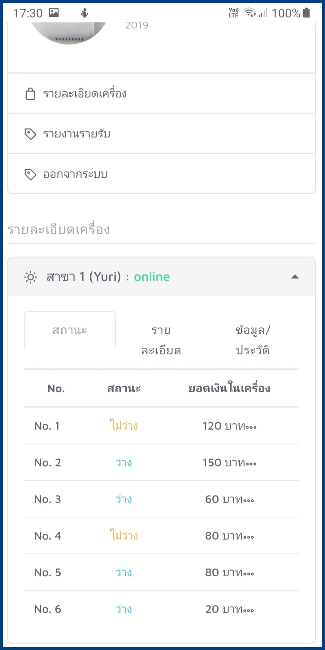 ระบบตรวจสอบสถานะเครื่องซักผ้าหยอดเหรียญ
