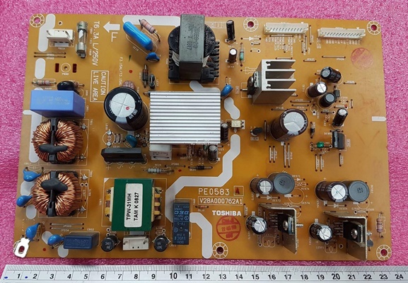 ยี่ห้อ TOSHIBA ซัพพลาย(POWER SUPPLY) รุ่น32AV500T   พาร์ทบอร์ด :V28A000762A1