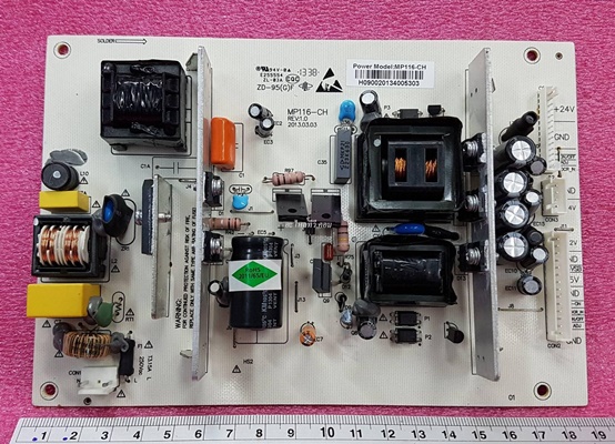 ยี่ห้อ SINGER ซัพพลาย(POWER SUPPLY) รุ่นLED42A4500  พาร์ทบอร์ด :MP116-CH